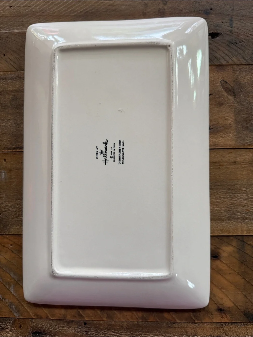 Hallmark Cream Leaf & Acorn Ceramic Serving Platter